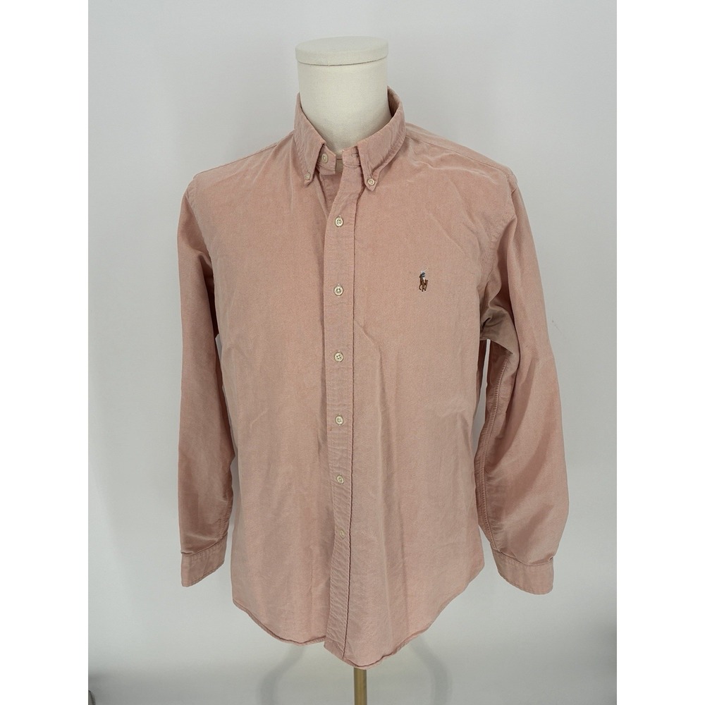 Polo Ralph Lauren Men's XL Pink Oxford Shirt OCBD Button Down Long Custom Fit